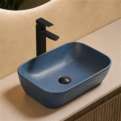 Cuencos de lavabo de baño azules